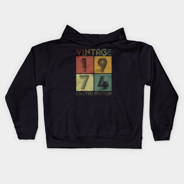 Vintage 1974 Kids Hoodie by TapABCD